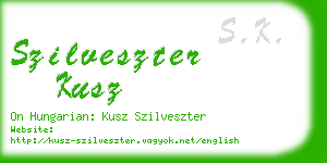 szilveszter kusz business card